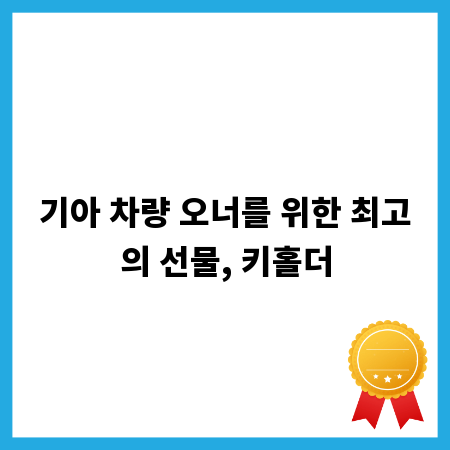 기아 차량 오너를 위한 최고의 선물, 키홀더
