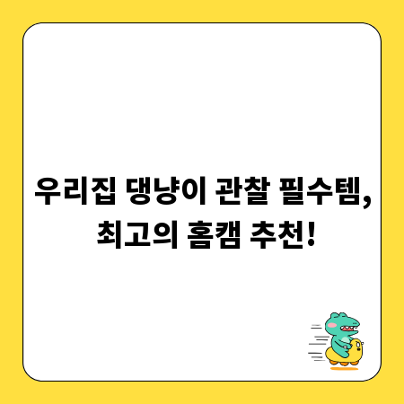 우리집 댕냥이 관찰 필수템, 최고의 홈캠 추천!