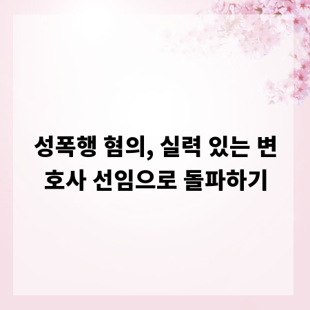 성폭행 혐의, 실력 있는 변호사 선임으로 돌파하기