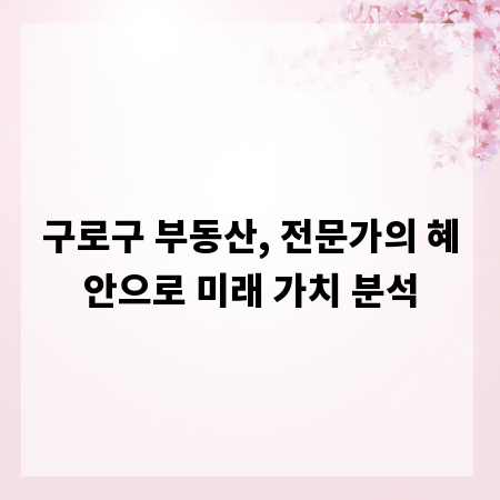 구로구 부동산, 전문가의 혜안으로 미래 가치 분석