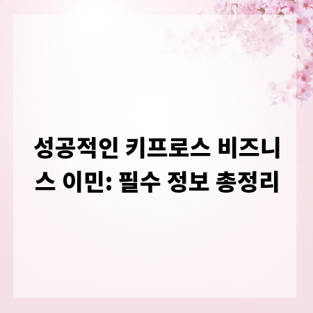 성공적인 키프로스 비즈니스 이민: 필수 정보 총정리