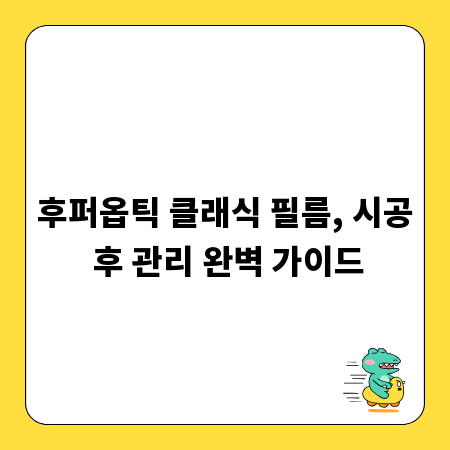 후퍼옵틱 클래식 필름, 시공 후 관리 완벽 가이드