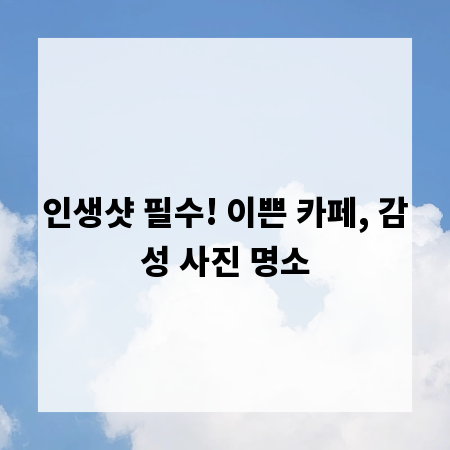 인생샷 필수! 이쁜 카페, 감성 사진 명소