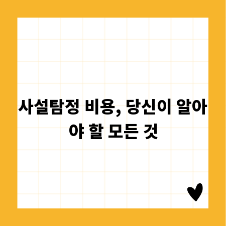 사설탐정 비용, 당신이 알아야 할 모든 것