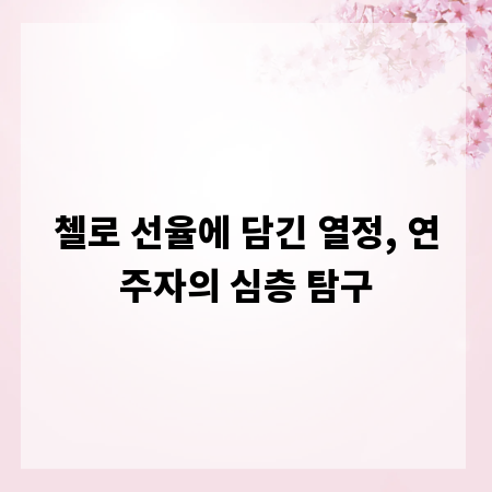 첼로 선율에 담긴 열정, 연주자의 심층 탐구