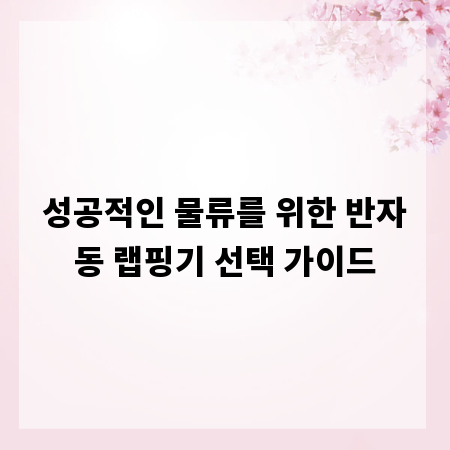 성공적인 물류를 위한 반자동 랩핑기 선택 가이드
