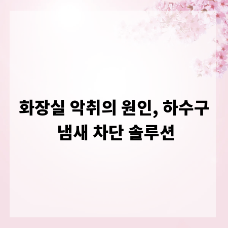 화장실 악취의 원인, 하수구 냄새 차단 솔루션