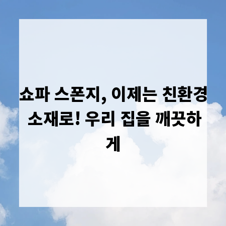 쇼파 스폰지, 이제는 친환경 소재로! 우리 집을 깨끗하게