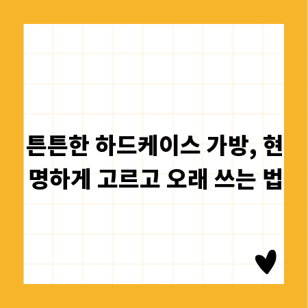 튼튼한 하드케이스 가방, 현명하게 고르고 오래 쓰는 법