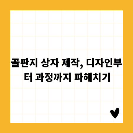 골판지 상자 제작, 디자인부터 과정까지 파헤치기