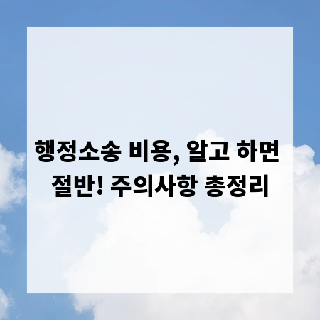 행정소송 비용, 알고 하면 절반! 주의사항 총정리
