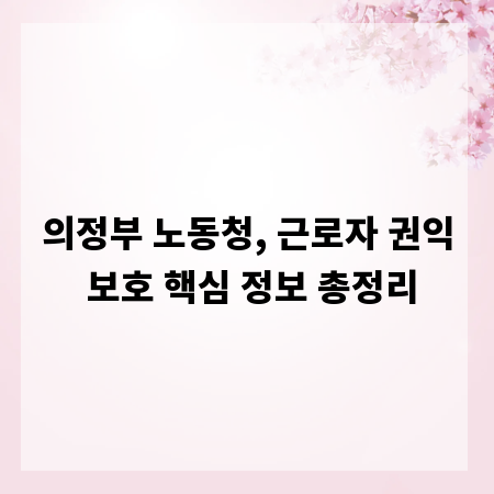 의정부 노동청, 근로자 권익 보호 핵심 정보 총정리