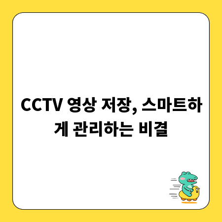 CCTV 영상 저장, 스마트하게 관리하는 비결