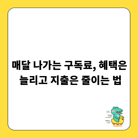 매달 나가는 구독료, 혜택은 늘리고 지출은 줄이는 법