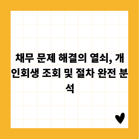 채무 문제 해결의 열쇠, 개인회생 조회 및 절차 완전 분석
