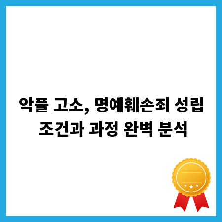 악플 고소, 명예훼손죄 성립 조건과 과정 완벽 분석