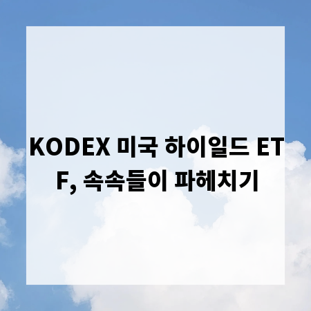 KODEX 미국 하이일드 ETF, 속속들이 파헤치기