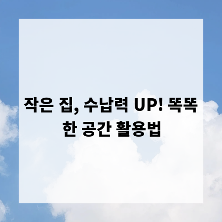 작은 집, 수납력 UP! 똑똑한 공간 활용법