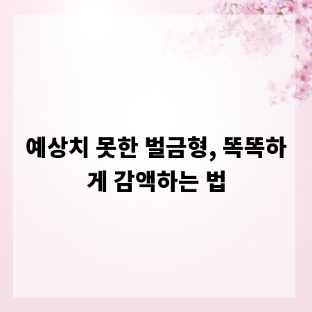 예상치 못한 벌금형, 똑똑하게 감액하는 법