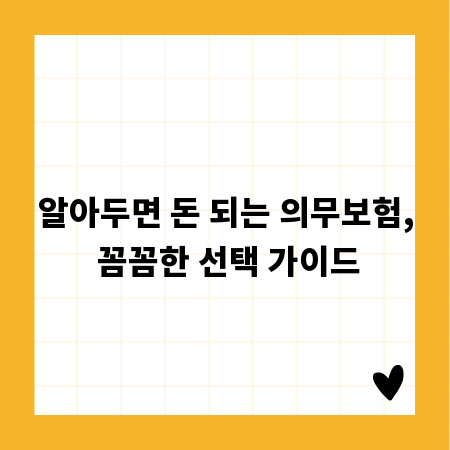 알아두면 돈 되는 의무보험, 꼼꼼한 선택 가이드
