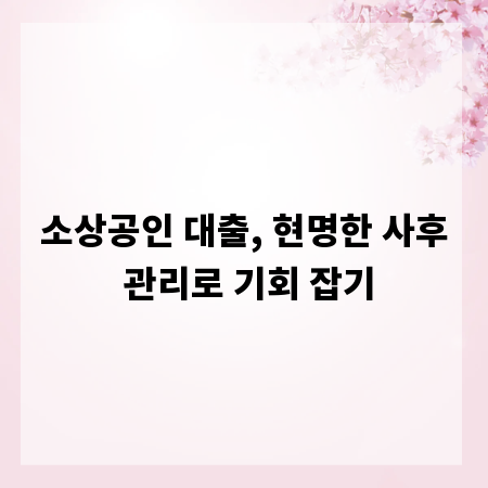 소상공인 대출, 현명한 사후 관리로 기회 잡기