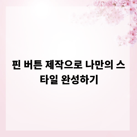 핀 버튼 제작으로 나만의 스타일 완성하기