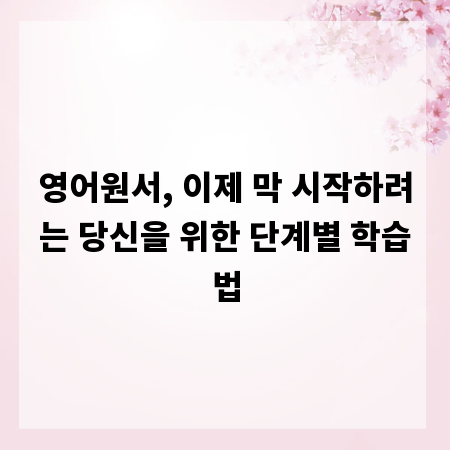 영어원서, 이제 막 시작하려는 당신을 위한 단계별 학습법