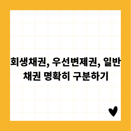 회생채권, 우선변제권, 일반채권 명확히 구분하기