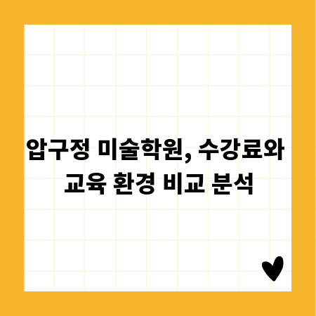 압구정 미술학원, 수강료와 교육 환경 비교 분석