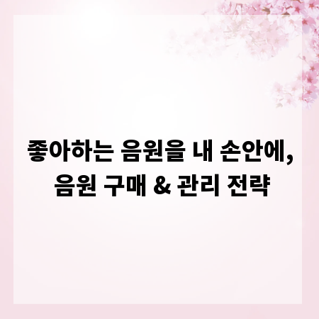 좋아하는 음원을 내 손안에, 음원 구매 & 관리 전략