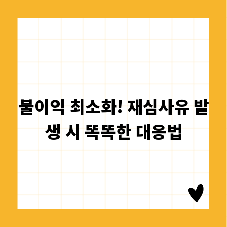 불이익 최소화! 재심사유 발생 시 똑똑한 대응법