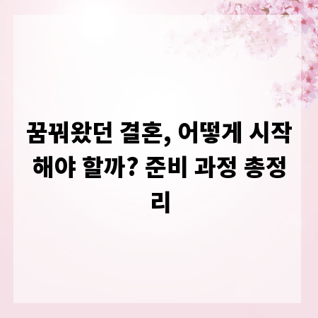 꿈꿔왔던 결혼, 어떻게 시작해야 할까? 준비 과정 총정리