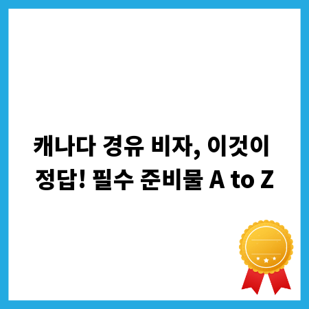 캐나다 경유 비자, 이것이 정답! 필수 준비물 A to Z