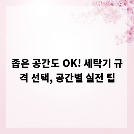 좁은 공간도 OK! 세탁기 규격 선택, 공간별 실전 팁