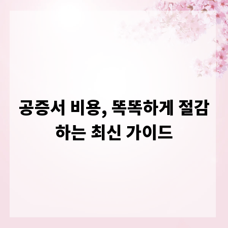 공증서 비용, 똑똑하게 절감하는 최신 가이드