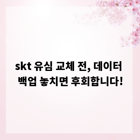 skt 유심 교체 전, 데이터 백업 놓치면 후회합니다!