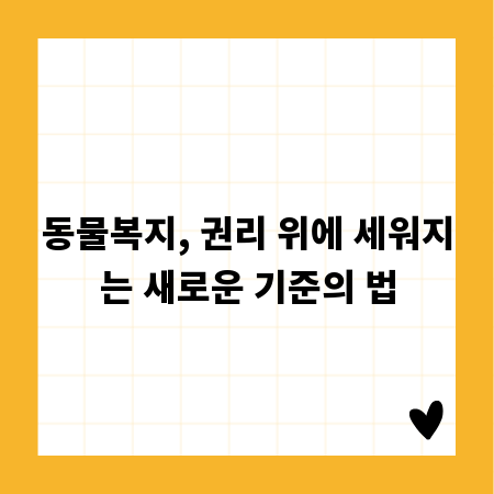 동물복지, 권리 위에 세워지는 새로운 기준의 법