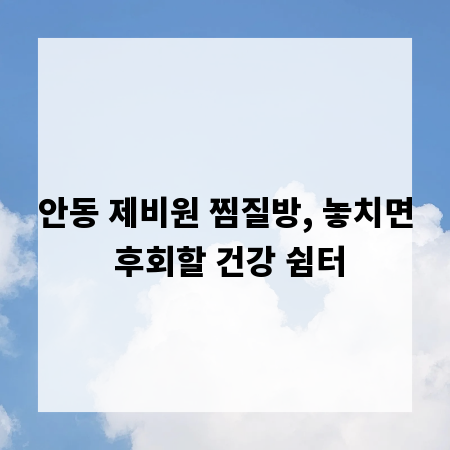 안동 제비원 찜질방, 놓치면 후회할 건강 쉼터