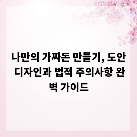 나만의 가짜돈 만들기, 도안 디자인과 법적 주의사항 완벽 가이드