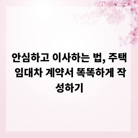 안심하고 이사하는 법, 주택 임대차 계약서 똑똑하게 작성하기