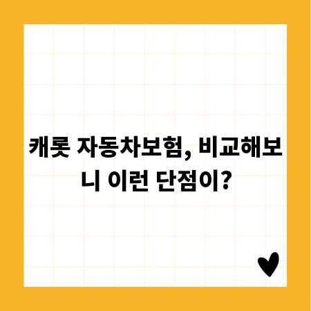 캐롯 자동차보험, 비교해보니 이런 단점이?