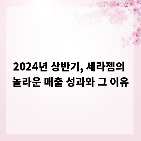 2024년 상반기, 세라젬의 놀라운 매출 성과와 그 이유