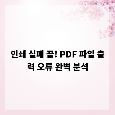 인쇄 실패 끝! PDF 파일 출력 오류 완벽 분석
