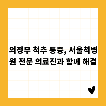 의정부 척추 통증, 서울척병원 전문 의료진과 함께 해결