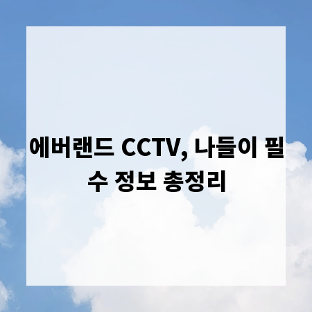 에버랜드 CCTV, 나들이 필수 정보 총정리