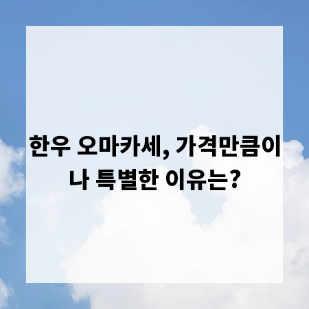 한우 오마카세, 가격만큼이나 특별한 이유는?