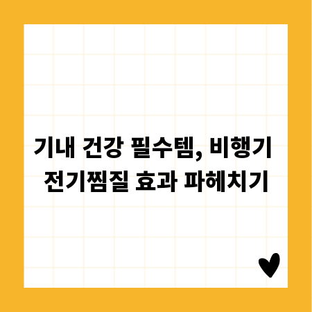 기내 건강 필수템, 비행기 전기찜질 효과 파헤치기