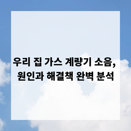 우리 집 가스 계량기 소음, 원인과 해결책 완벽 분석