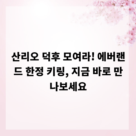 산리오 덕후 모여라! 에버랜드 한정 키링, 지금 바로 만나보세요
