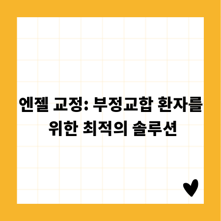 엔젤 교정: 부정교합 환자를 위한 최적의 솔루션